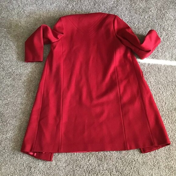 Bromleigh Lorendale Swing CoatWomens Solid Red Front Button With Pockets VTG - Picture 5 of 13